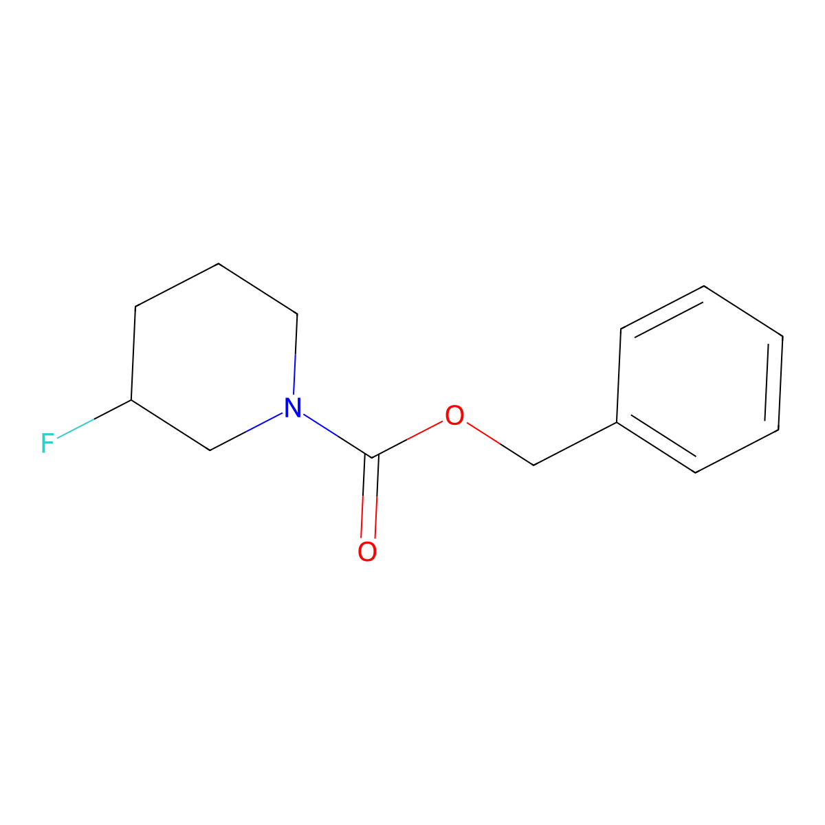 Benzyl 3-fluoropiperidine-1-carboxylate molecular structure, CAS 1545253-13-1