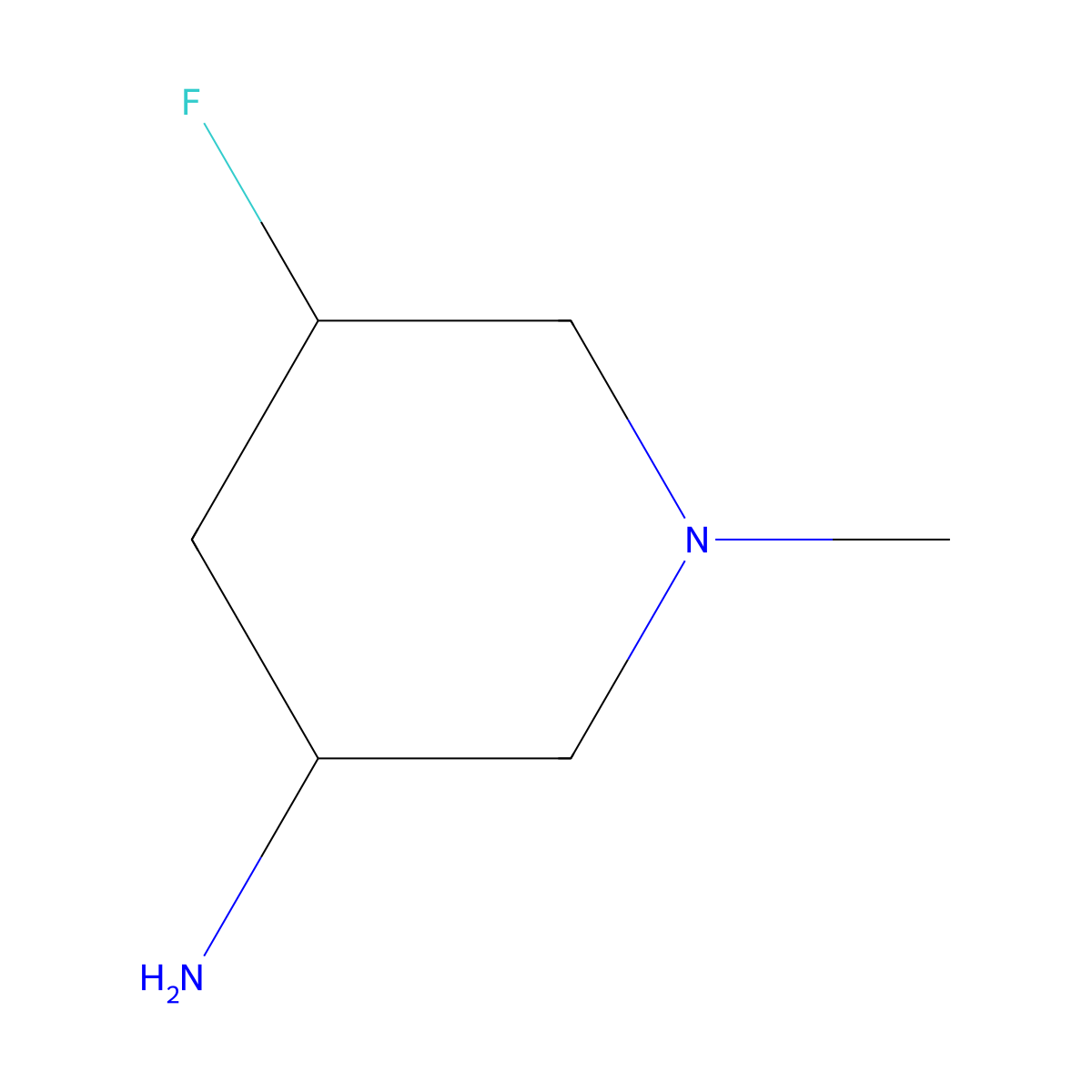 5-Fluoro-1-methylpiperidin-3-amine molecular structure, CAS 1545253-17-5