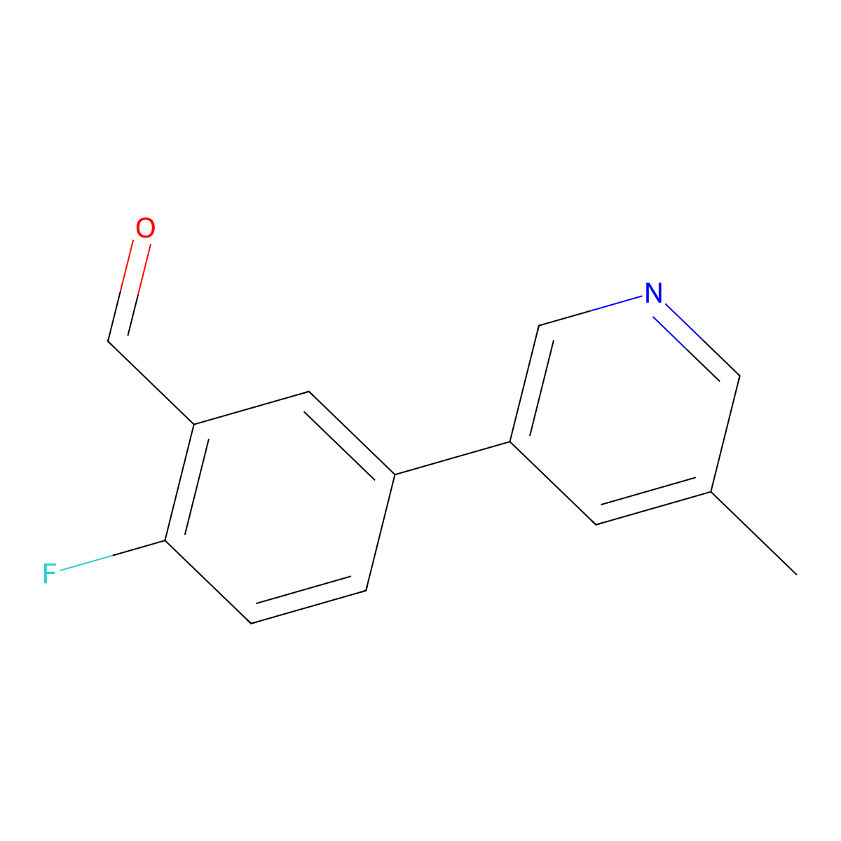 2-Fluoro-5-(5-methylpyridin-3-yl)benzaldehyde molecular structure, CAS 1545263-50-0