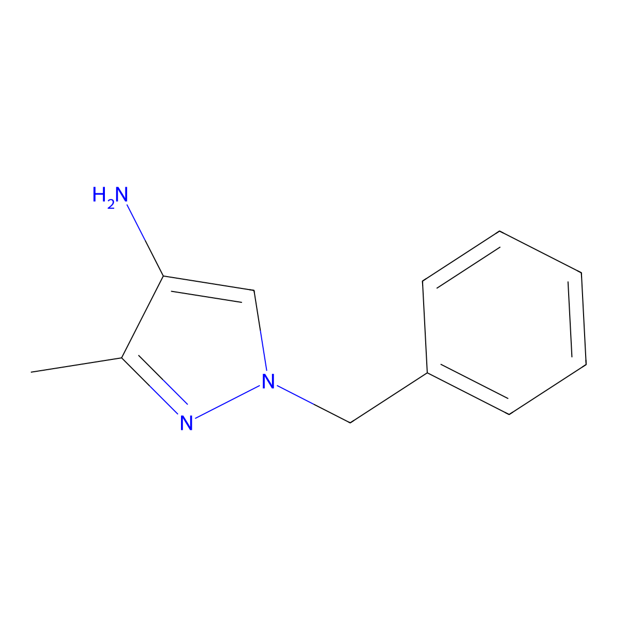 1-Benzyl-3-methyl-1H-pyrazol-4-amine molecular structure, CAS 1545268-43-6