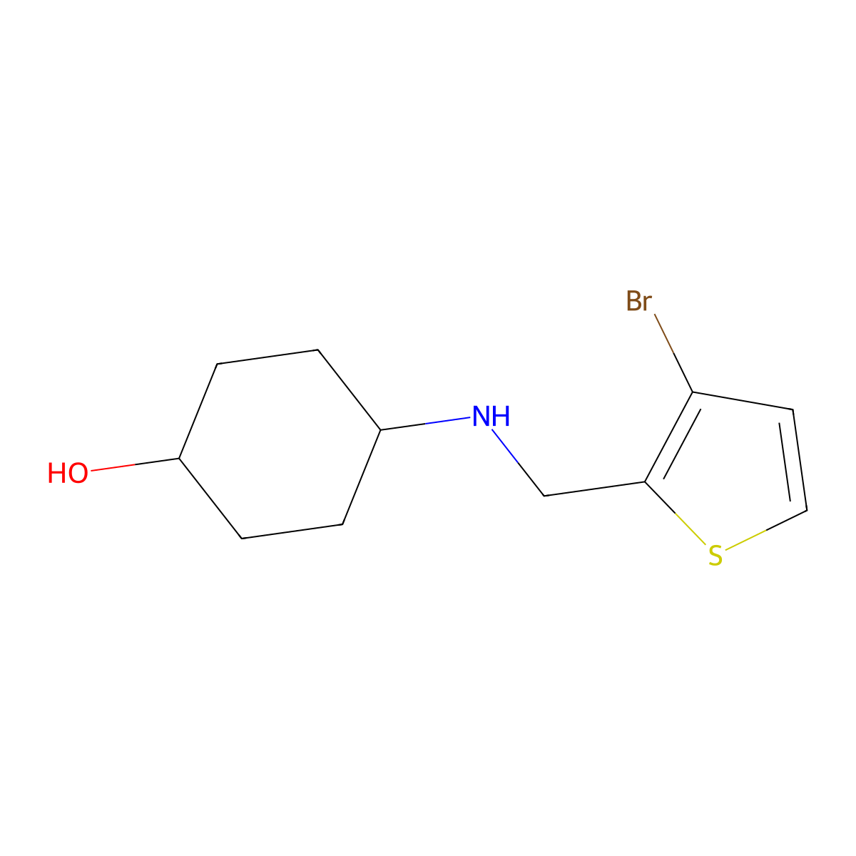 4-{[(3-Bromothiophen-2-yl)methyl]amino}cyclohexan-1-ol molecular structure, CAS 1545271-40-6