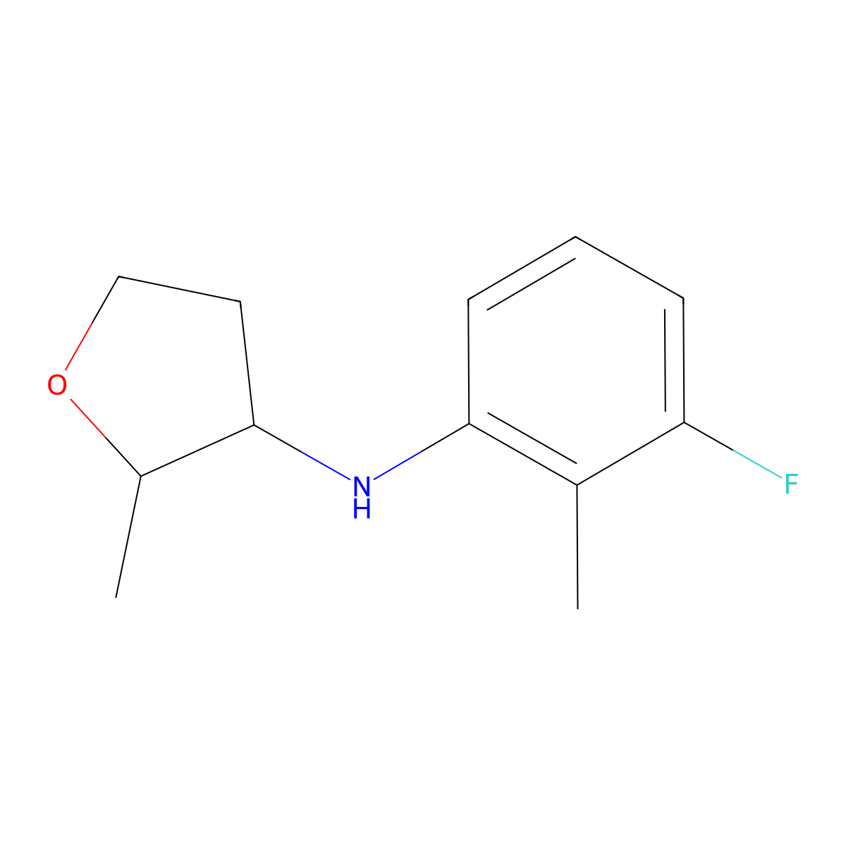 N-(3-fluoro-2-methylphenyl)-2-methyloxolan-3-amine molecular structure, CAS 1545285-56-0