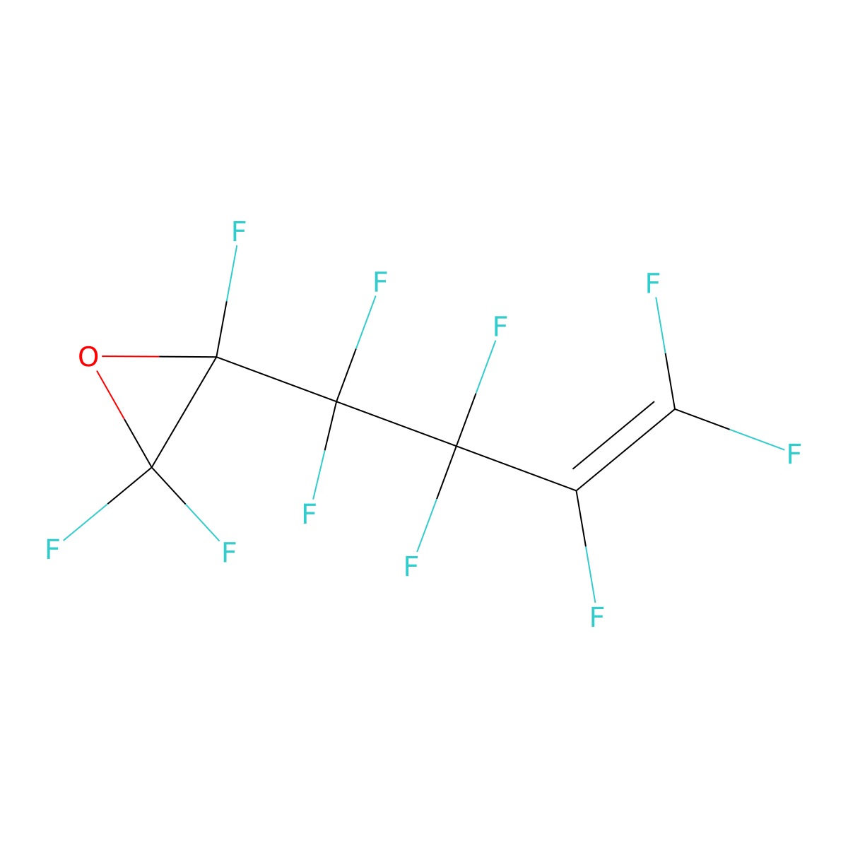 Trifluoro(1,1,2,2,3,4,4-heptafluorobut-3-enyl)oxirane molecular structure, CAS 15453-10-8