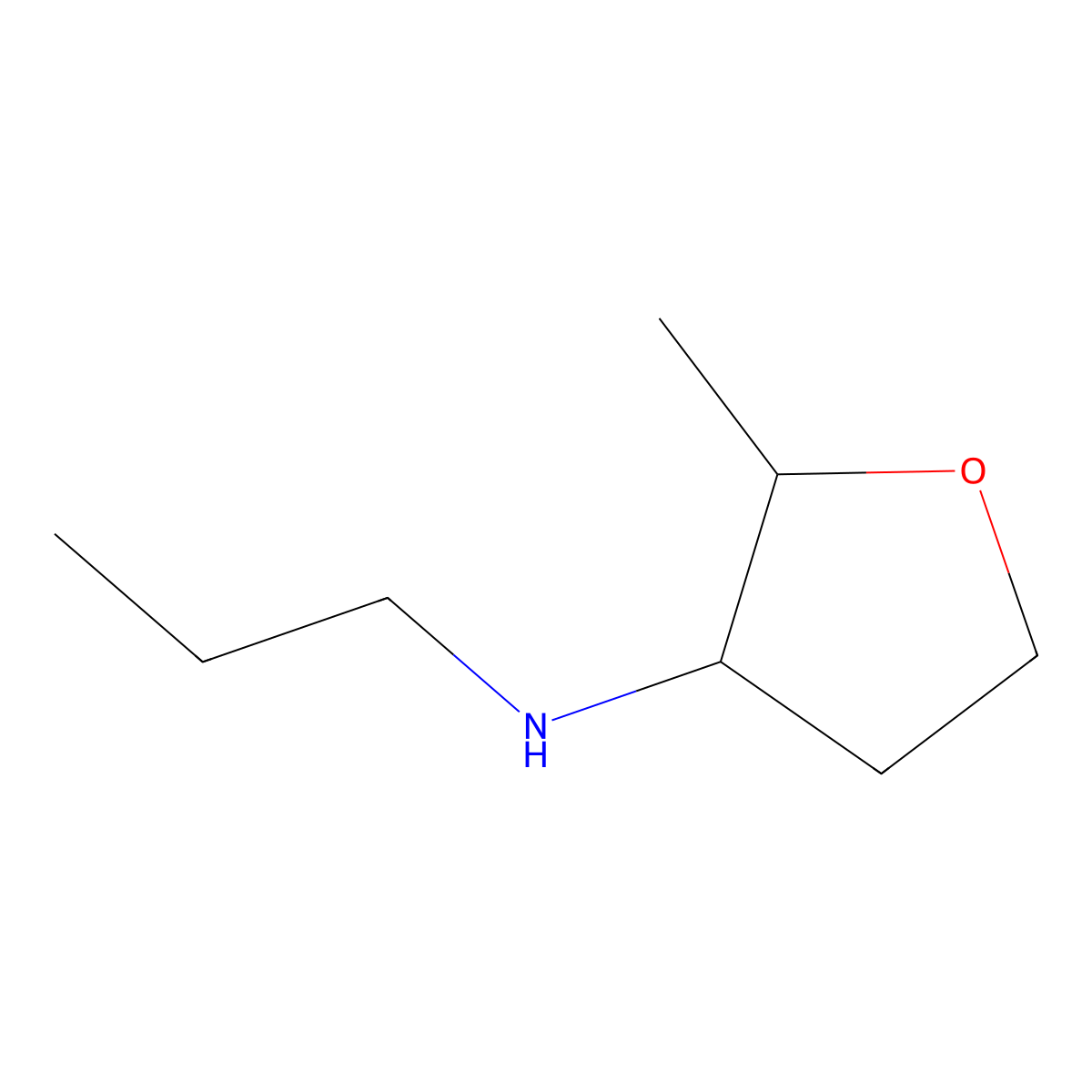 2-methyl-N-propyloxolan-3-amine molecular structure, CAS 1545301-64-1