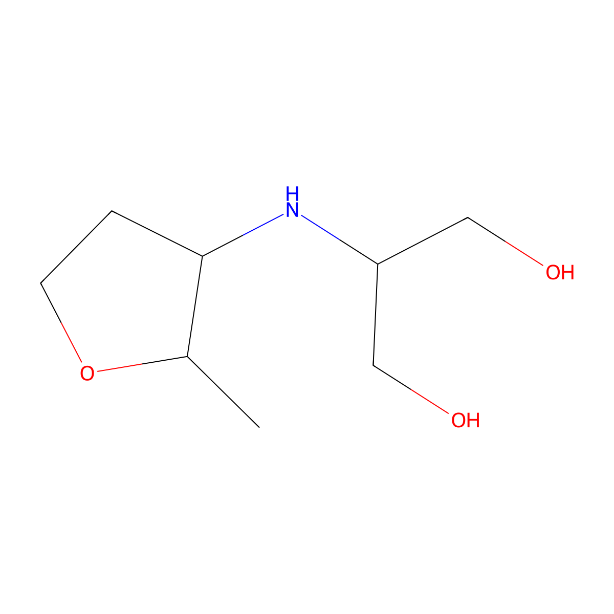 2-[(2-Methyloxolan-3-yl)amino]propane-1,3-diol molecular structure, CAS 1545303-15-8