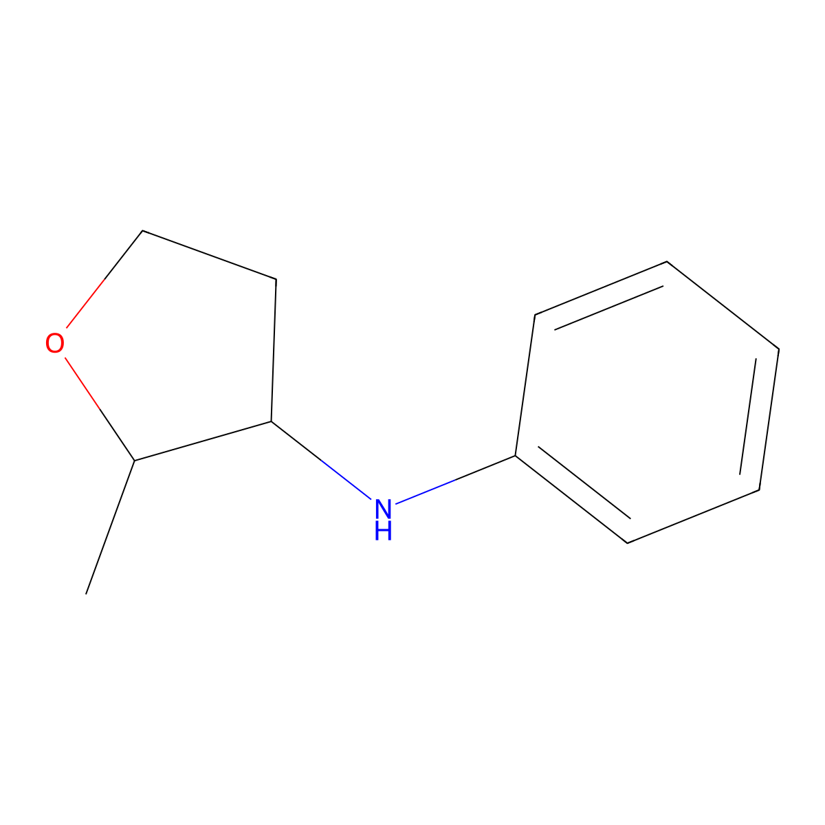 2-methyl-N-phenyloxolan-3-amine molecular structure, CAS 1545303-23-8