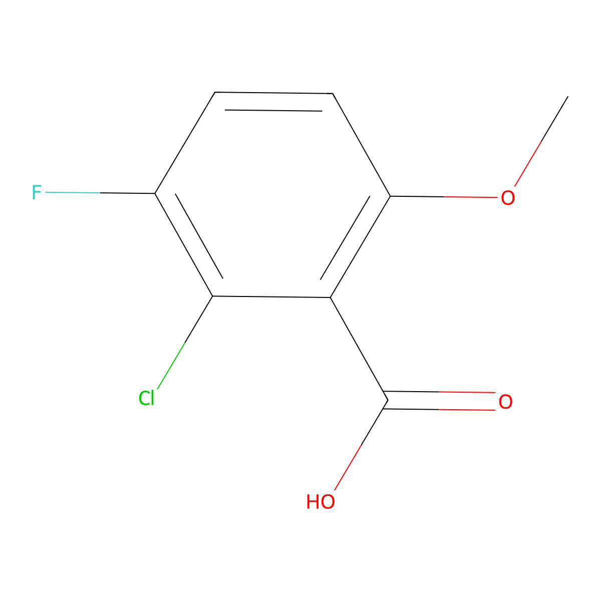 2-Chloro-3-fluoro-6-methoxybenzoic acid molecular structure, CAS 1545315-29-4
