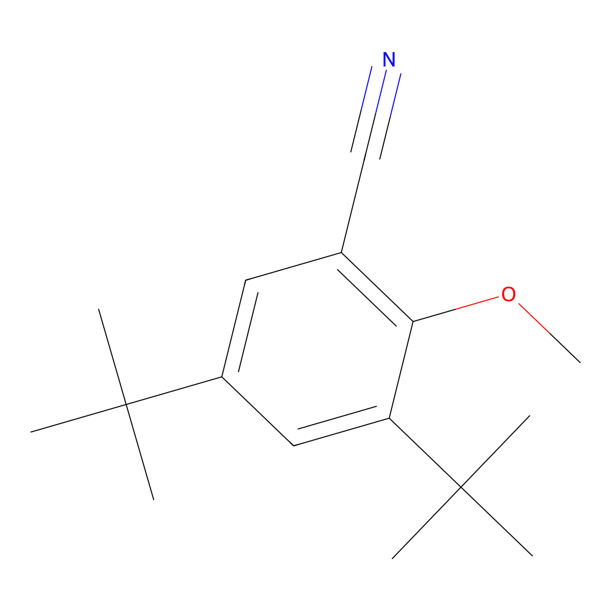 3,5-Bis(1,1-dimethylethyl)-2-methoxybenzonitrile molecular structure, CAS 154532-38-4