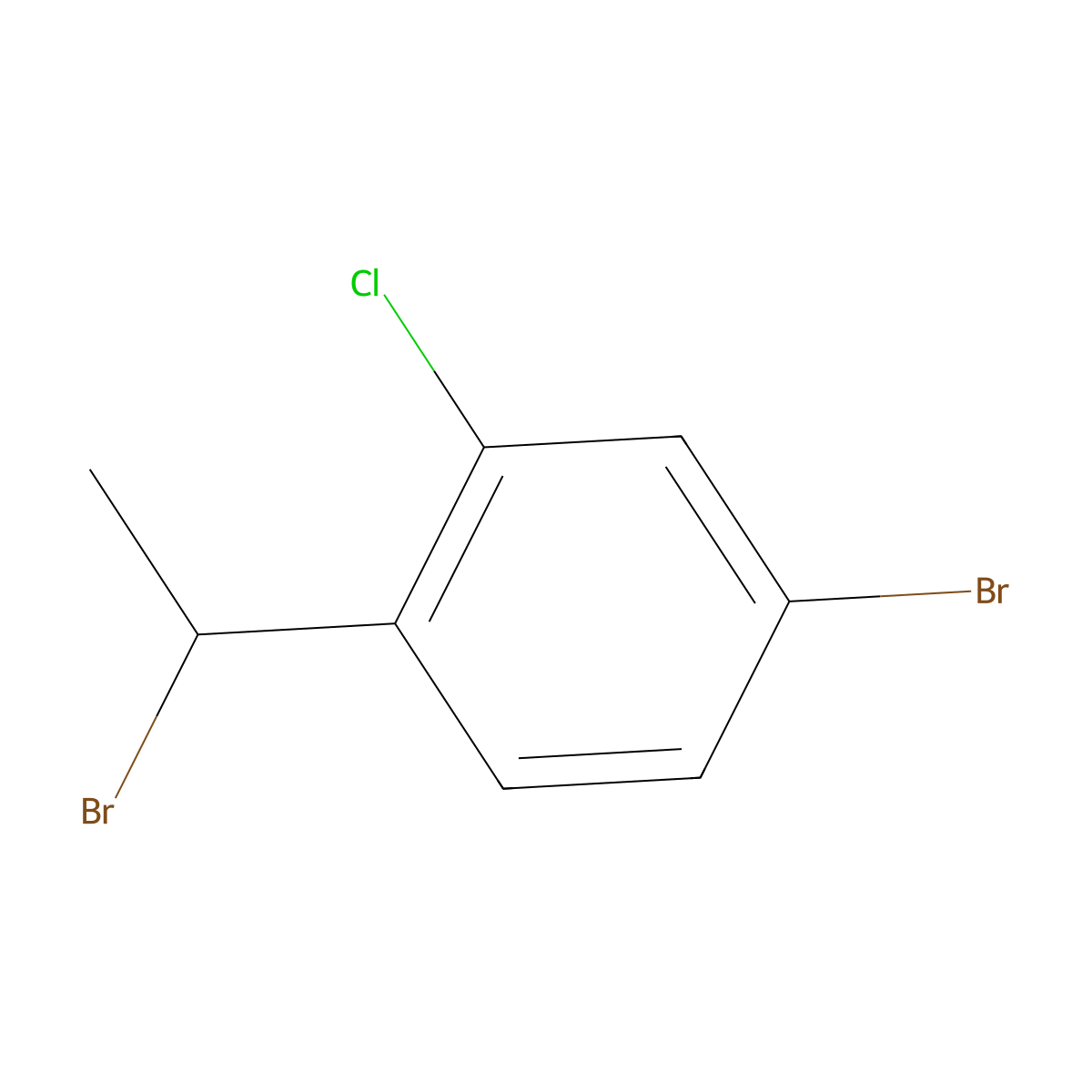 4-Bromo-1-(1-bromoethyl)-2-chlorobenzene molecular structure, CAS 1545325-03-8