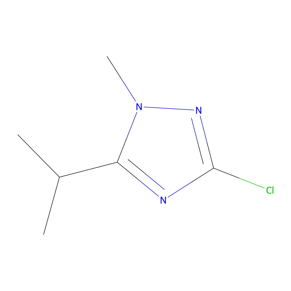 3-chloro-5-isopropyl-1-methyl-1H-1,2,4-triazole molecular structure, CAS 1545328-98-0