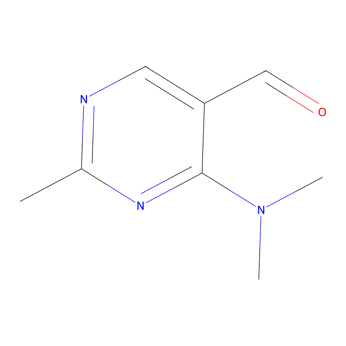 4-(Dimethylamino)-2-methylpyrimidine-5-carbaldehyde molecular structure, CAS 1545329-39-2