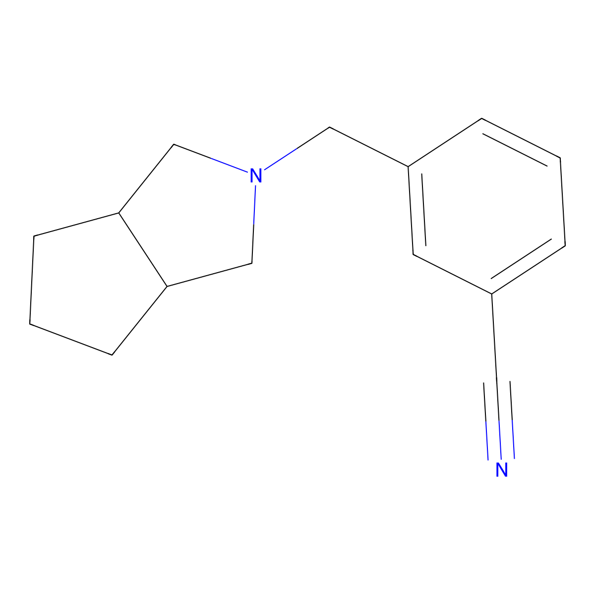 3-({Octahydrocyclopenta[c]pyrrol-2-yl}methyl)benzonitrile molecular structure, CAS 1545334-99-3