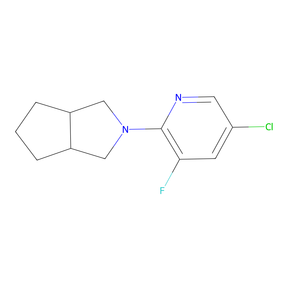5-Chloro-3-fluoro-2-{octahydrocyclopenta[c]pyrrol-2-yl}pyridine molecular structure, CAS 1545335-18-9