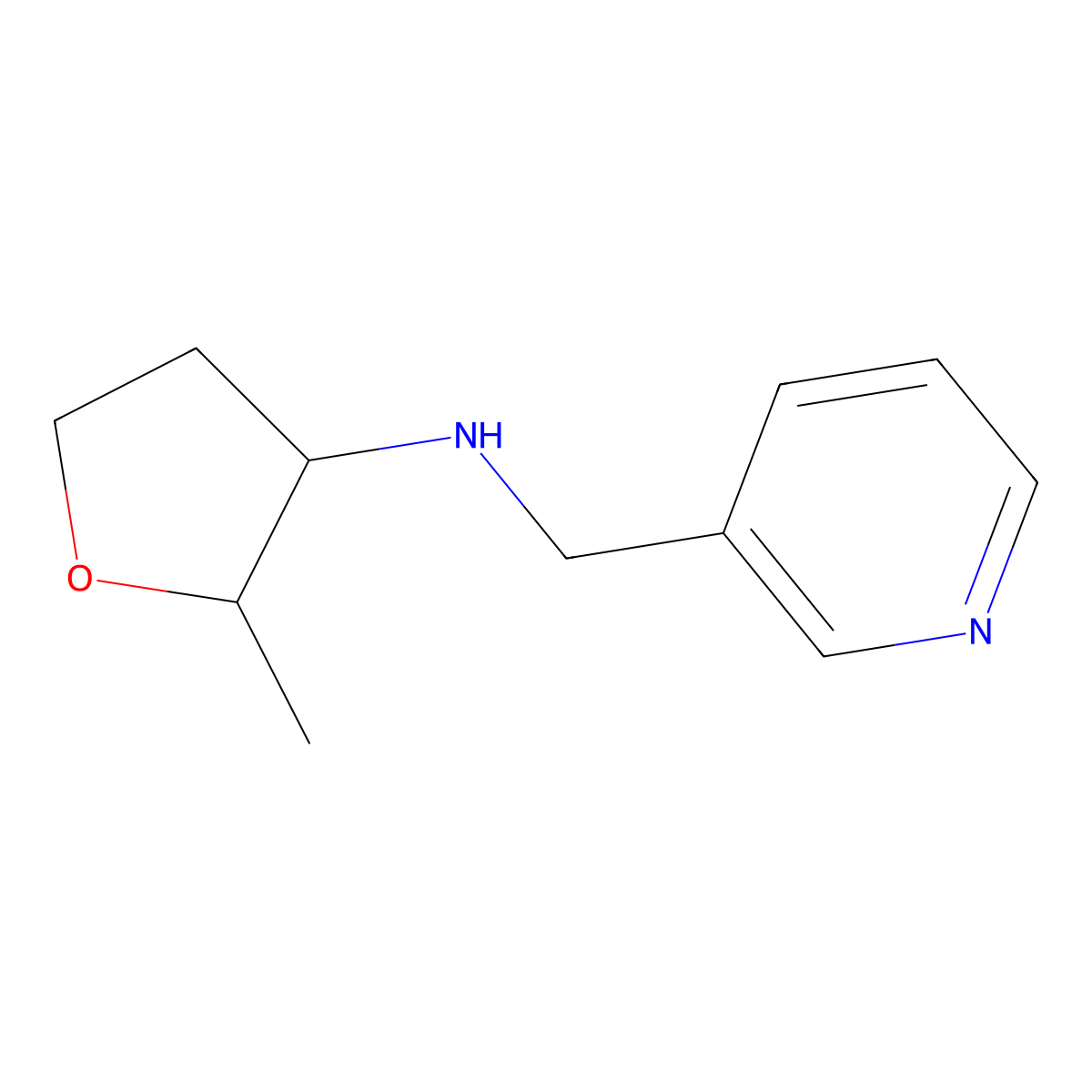 2-methyl-N-[(pyridin-3-yl)methyl]oxolan-3-amine molecular structure, CAS 1545349-66-3