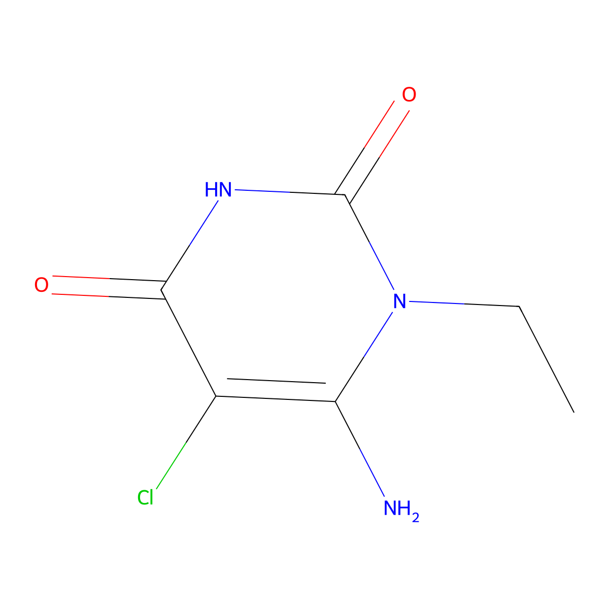 6-amino-5-chloro-1-ethylpyrimidine-2,4(1H,3H)-dione molecular structure, CAS 1545350-95-5