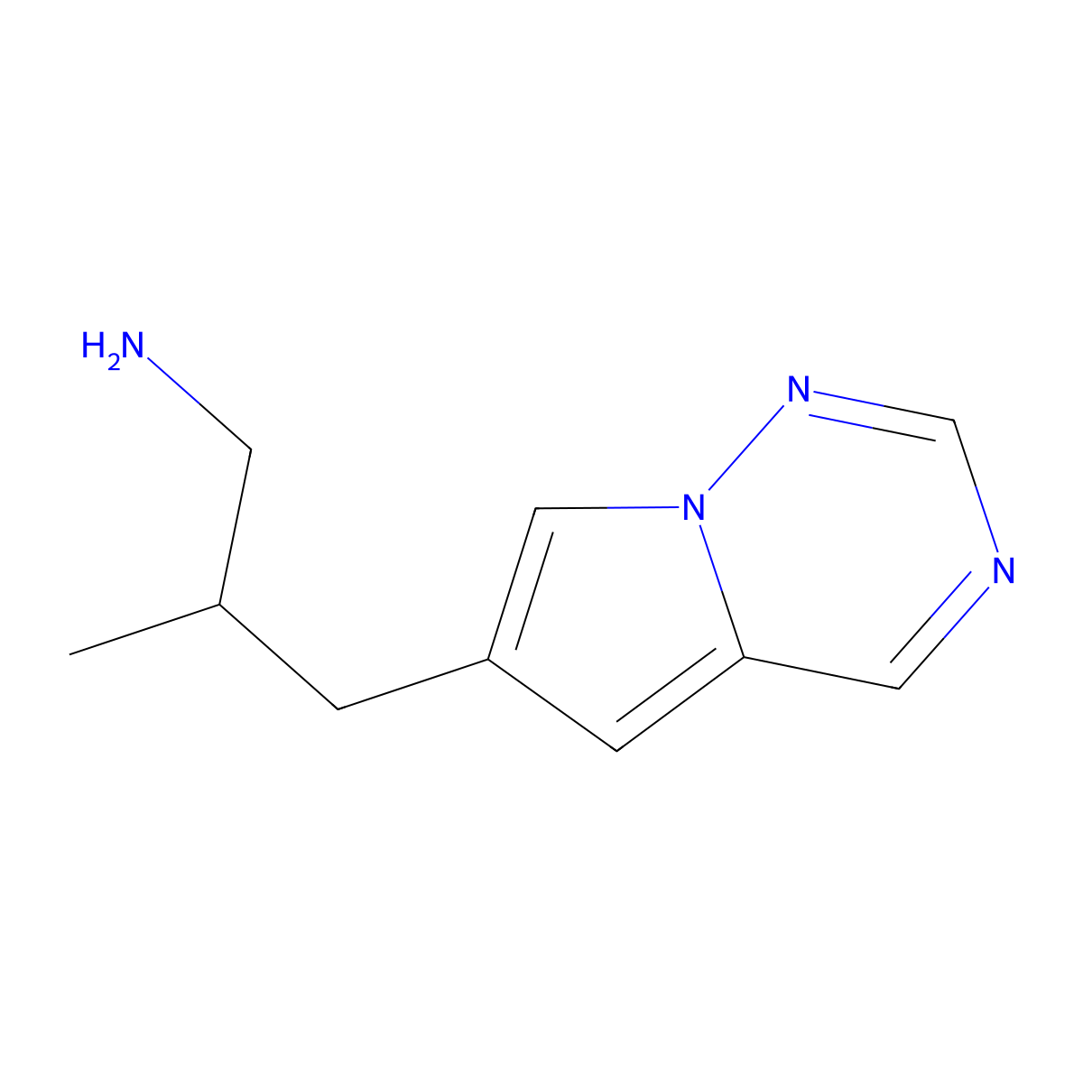 2-Methyl-3-(pyrrolo[2,1-f][1,2,4]triazin-6-yl)propan-1-amine molecular structure, CAS 1545368-06-6
