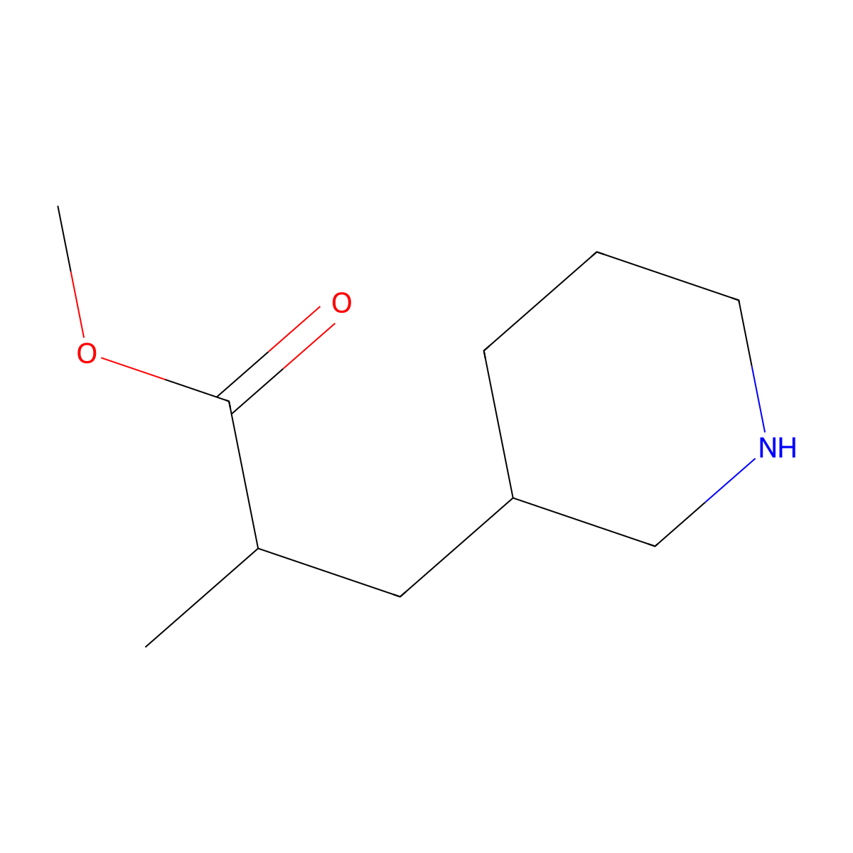 Methyl 2-methyl-3-(piperidin-3-yl)propanoate molecular structure, CAS 1545368-10-2
