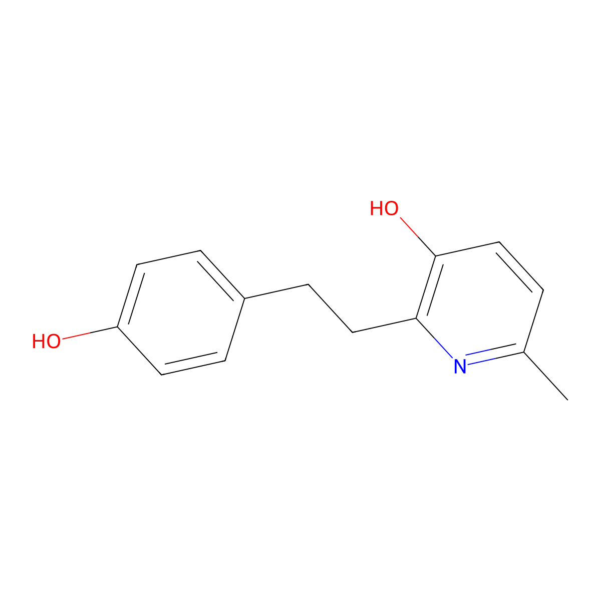 2-[2-(4-Hydroxyphenyl)ethyl]-6-methylpyridin-3-ol molecular structure, CAS 154538-07-5