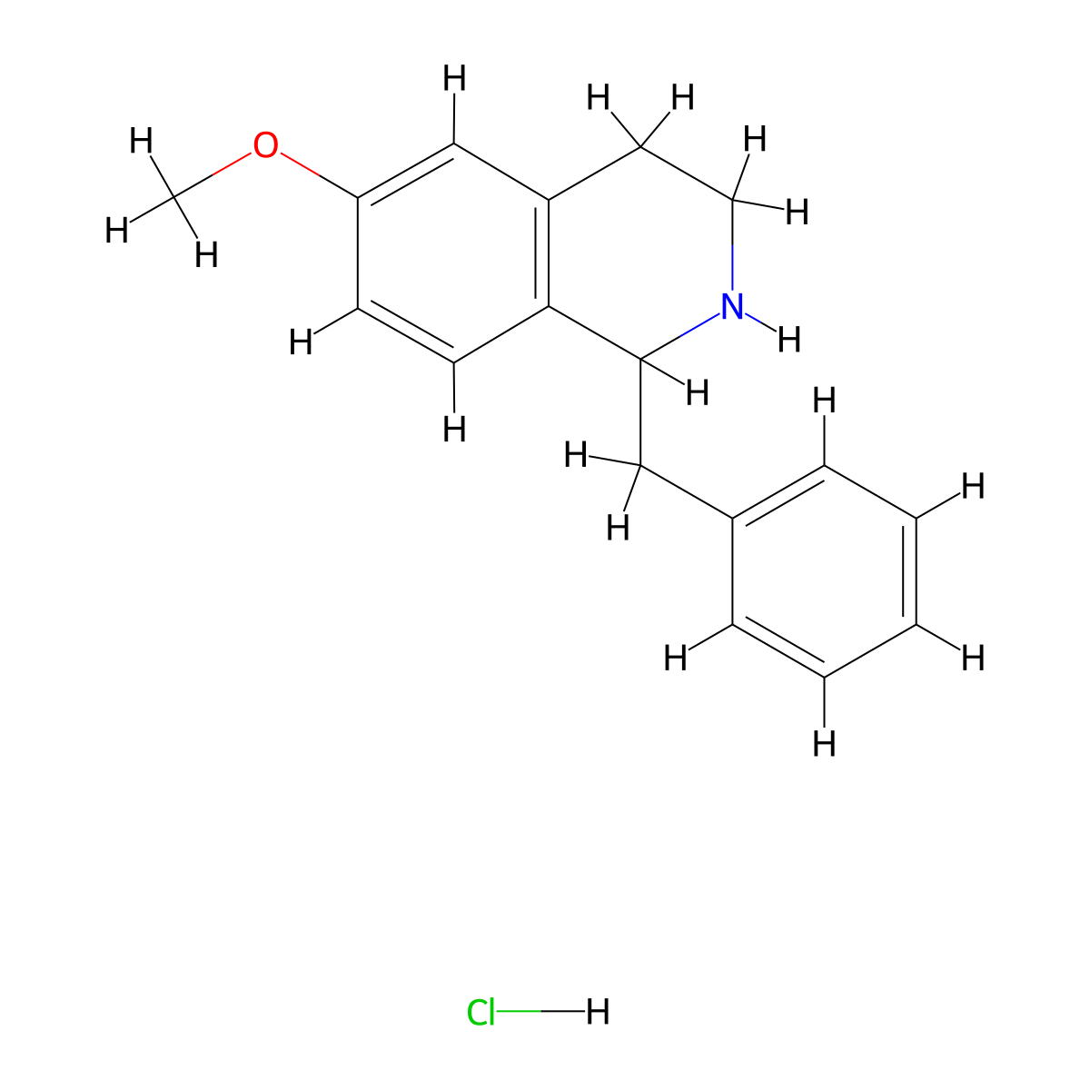 1-Benzyl-6-methoxy-1,2,3,4-tetrahydroisoquinoline hydrochloride molecular structure, CAS 154538-29-1