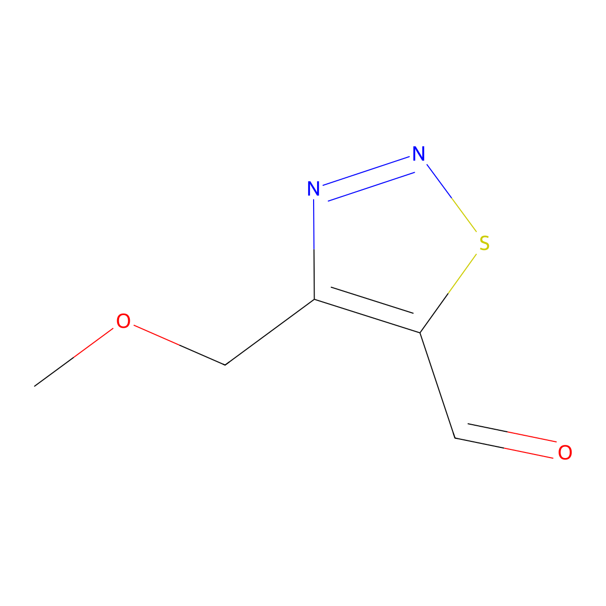 4-(Methoxymethyl)-1,2,3-thiadiazole-5-carbaldehyde molecular structure, CAS 1545390-01-9