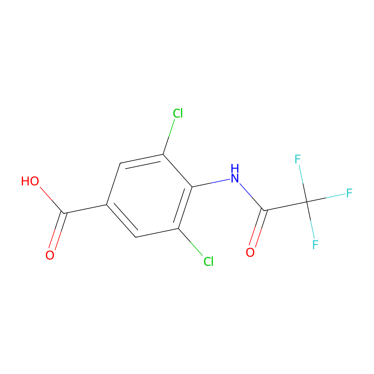 3,5-Dichloro-4-(trifluoroacetamido)benzoic acid molecular structure, CAS 1545394-42-0