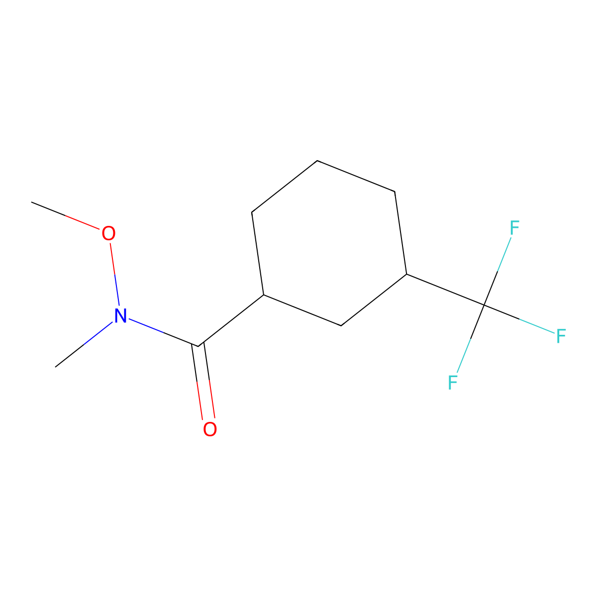 N-methoxy-N-methyl-3-(trifluoromethyl)cyclohexanecarboxamide molecular structure, CAS 1545416-56-5
