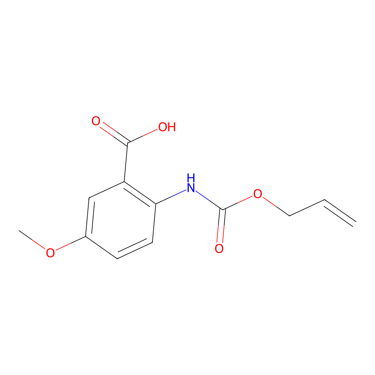 5-Methoxy-2-{[(prop-2-en-1-yloxy)carbonyl]amino}benzoic acid molecular structure, CAS 1545424-78-9