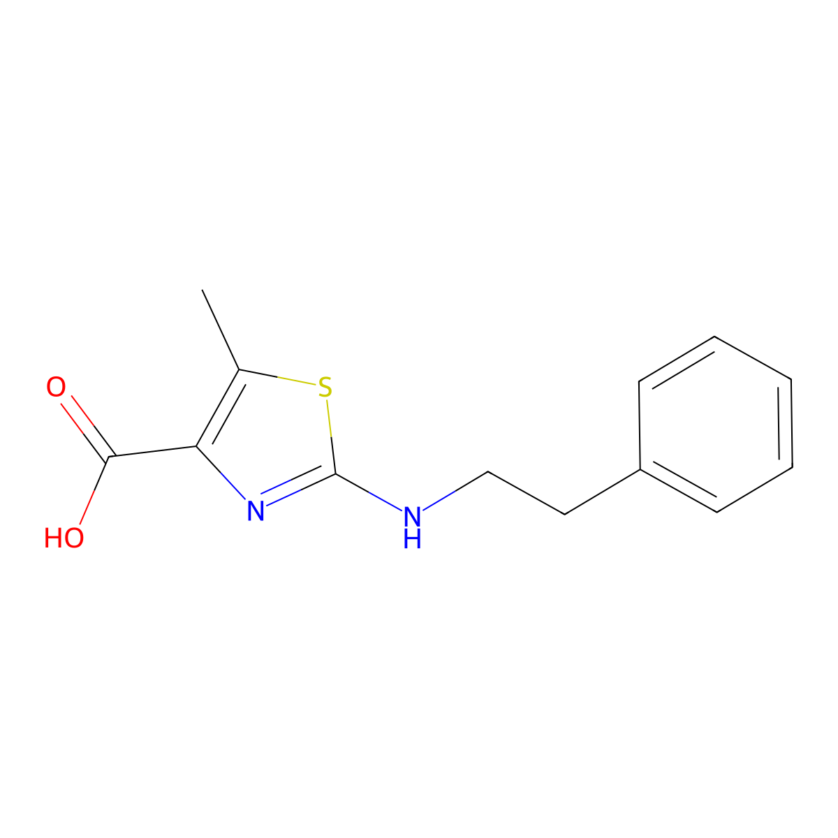 5-Methyl-2-[(2-phenylethyl)amino]-1,3-thiazole-4-carboxylic acid molecular structure, CAS 1545425-86-2