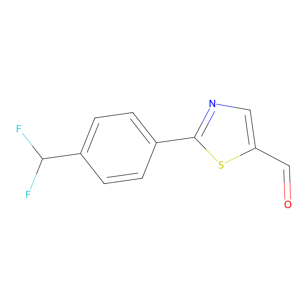 2-[4-(Difluoromethyl)phenyl]-5-thiazolecarboxaldehyde molecular structure, CAS 1545431-93-3