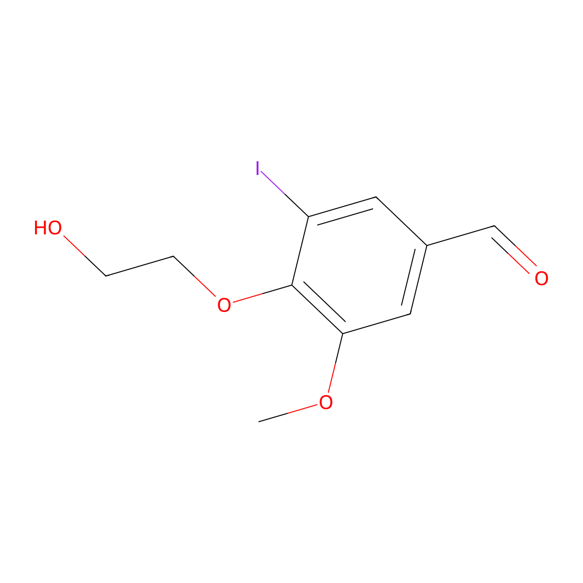 4-(2-Hydroxyethoxy)-3-iodo-5-methoxybenzaldehyde molecular structure, CAS 154544-29-3