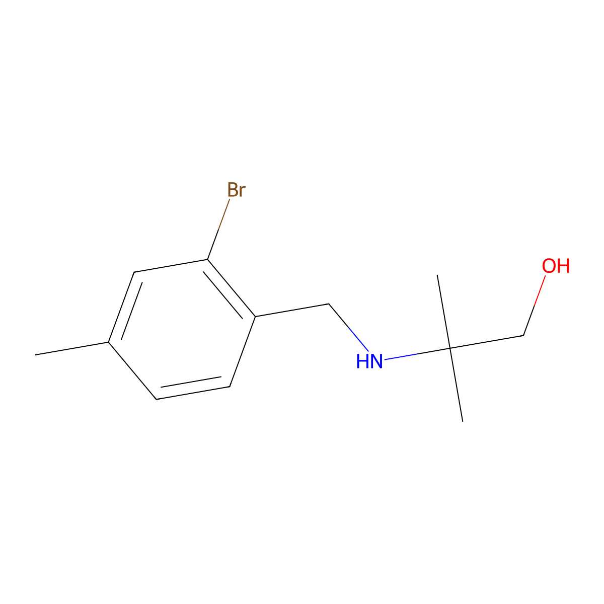 2-{[(2-Bromo-4-methylphenyl)methyl]amino}-2-methylpropan-1-ol molecular structure, CAS 1545442-64-5