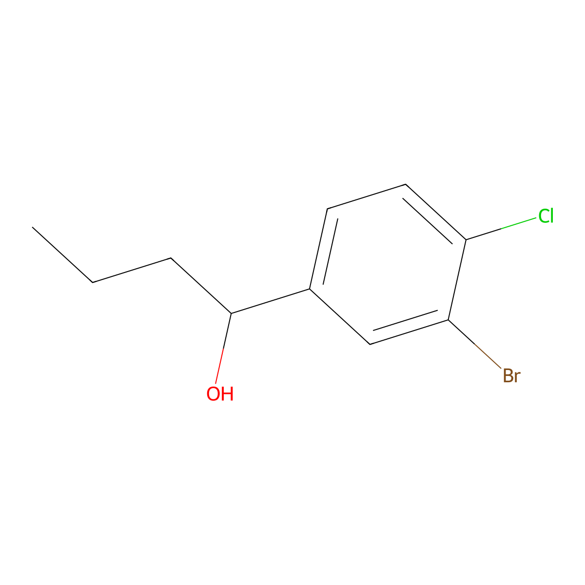 3-Bromo-4-chloro-alpha-propylbenZenemethanol molecular structure, CAS 1545444-98-1