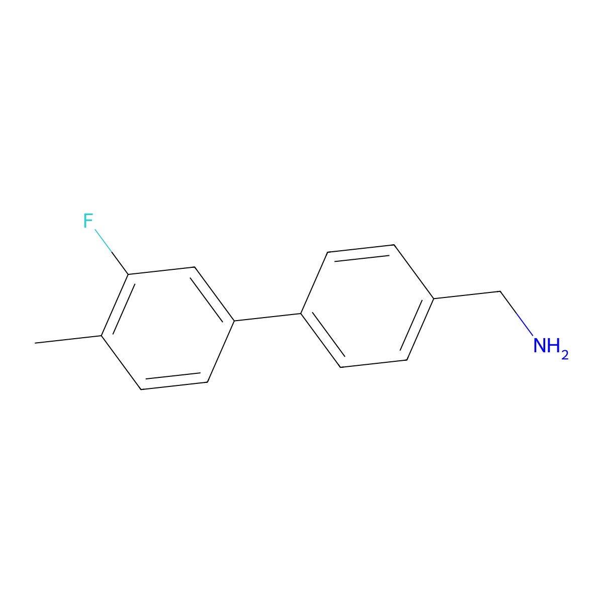[4-(3-Fluoro-4-methylphenyl)phenyl]methanamine molecular structure, CAS 1545448-30-3