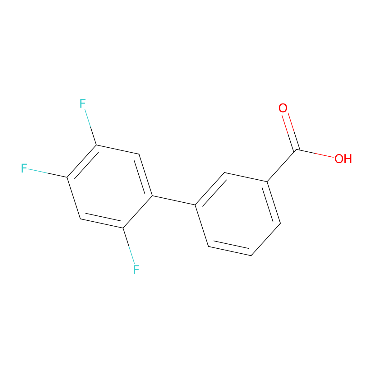 2',4',5'-Trifluoro[1,1'-biphenyl]-3-carboxylic acid molecular structure, CAS 1545448-37-0