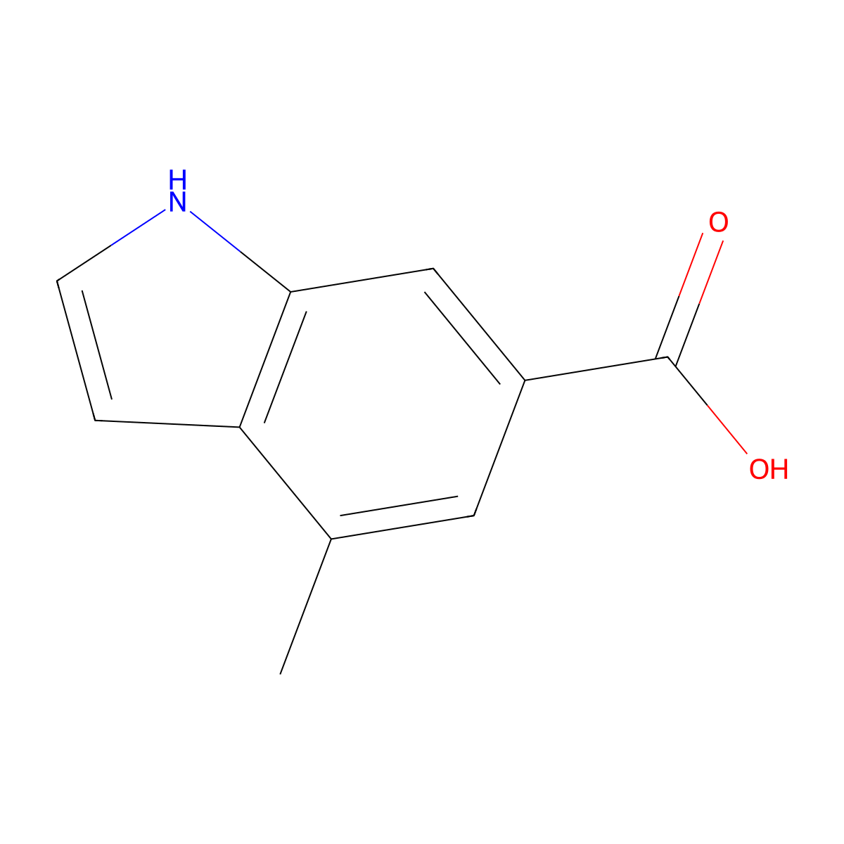 4-Methyl-1H-indole-6-carboxylic acid molecular structure, CAS 1545472-15-8
