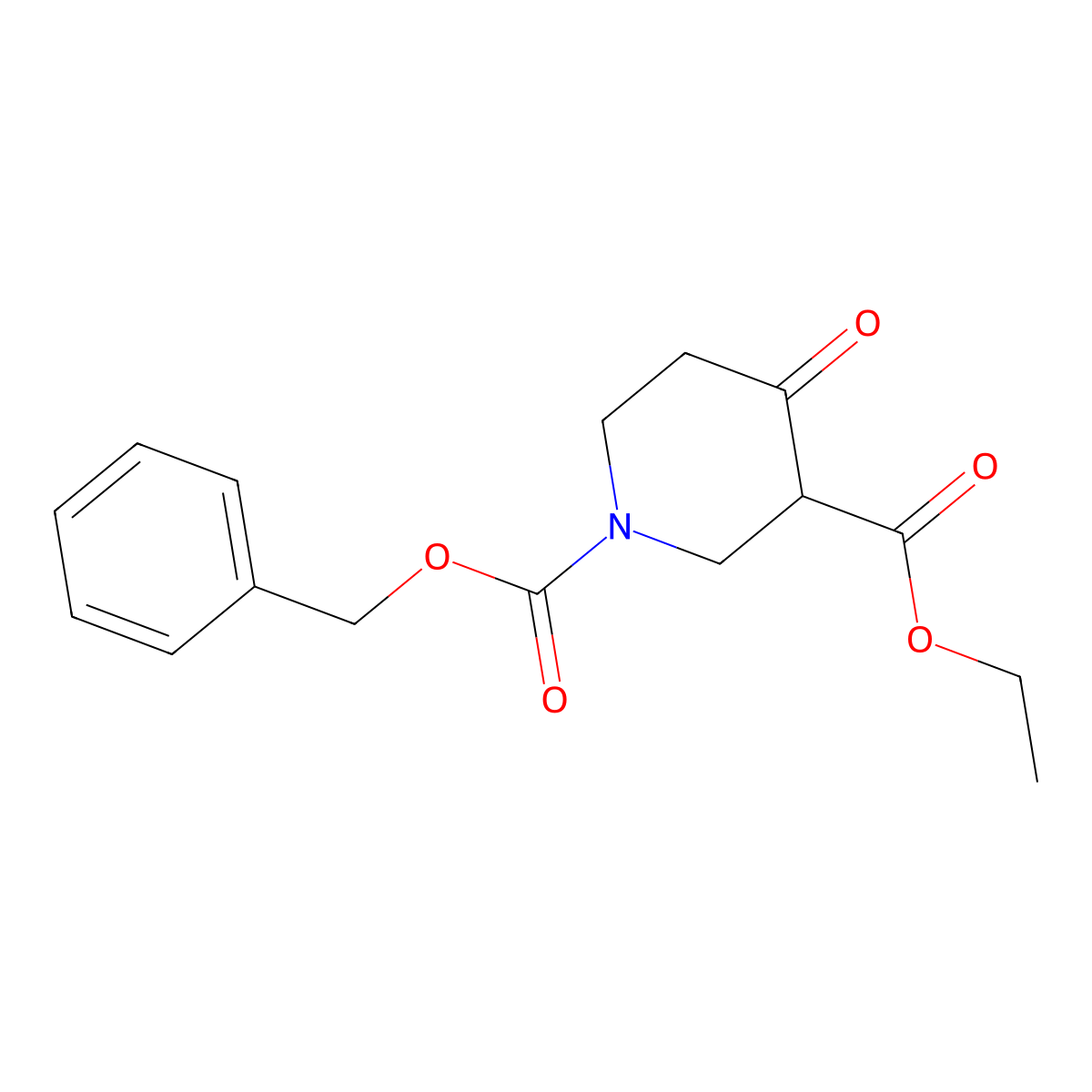 1-Benzyl 3-ethyl 4-oxopiperidine-1,3-dicarboxylate molecular structure, CAS 154548-45-5
