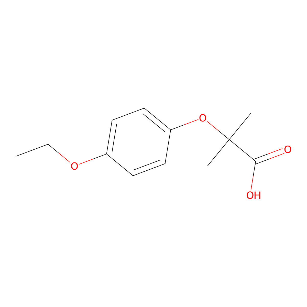 2-(4-Ethoxyphenoxy)-2-methylpropanoic acid molecular structure, CAS 154548-95-5