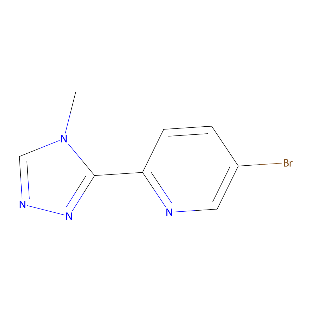 5-bromo-2-(4-methyl-4H-1,2,4-triazol-3-yl)pyridine molecular structure, CAS 1545489-02-8