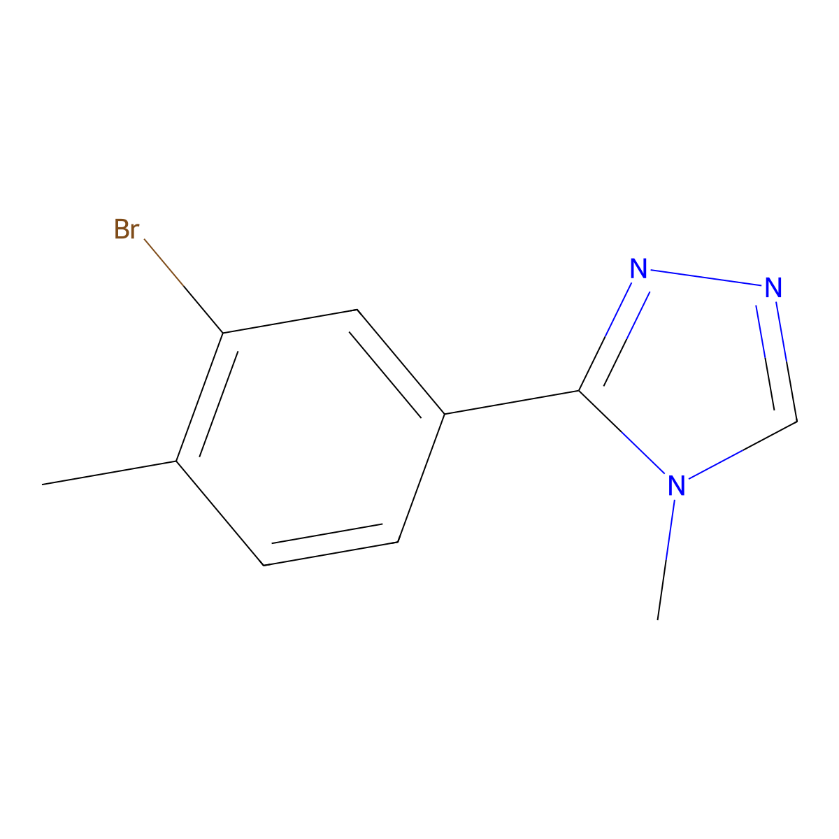 3-(3-bromo-4-methylphenyl)-4-methyl-4H-1,2,4-triazole molecular structure, CAS 1545489-09-5