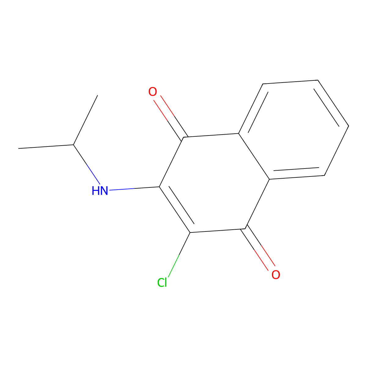 2-Chloro-3-(propan-2-ylamino)naphthalene-1,4-dione molecular structure, CAS 15455-20-6
