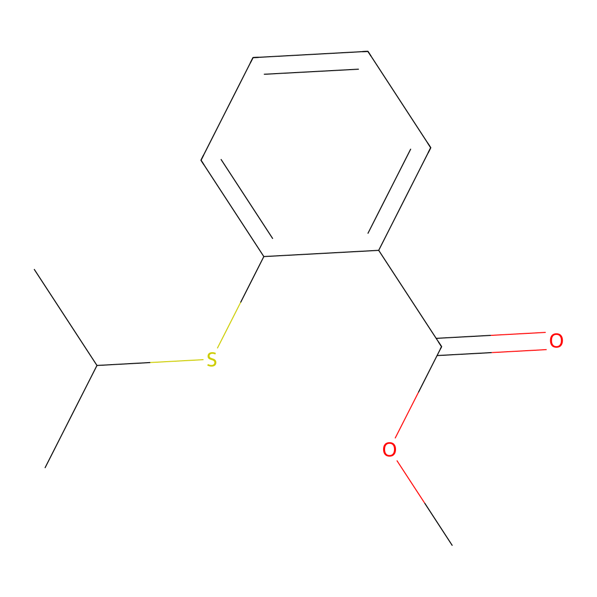Benzoic acid, 2-isopropylthio-, methyl ester molecular structure, CAS 154550-03-5