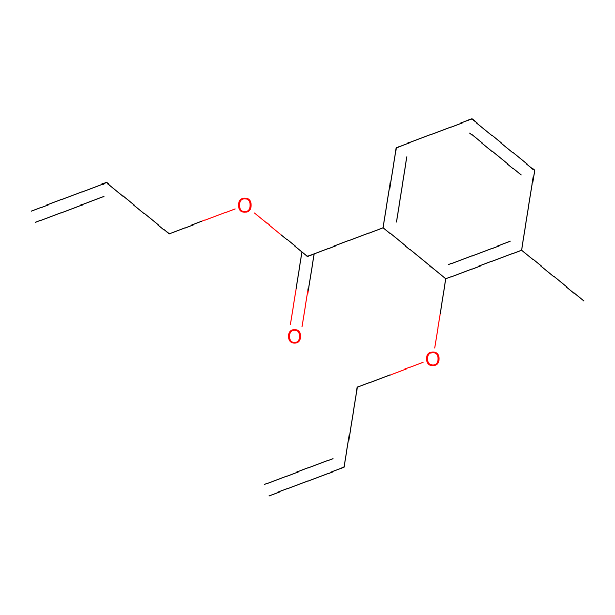 Prop-2-en-1-yl 3-methyl-2-(prop-2-en-1-yloxy)benzoate molecular structure, CAS 154550-06-8