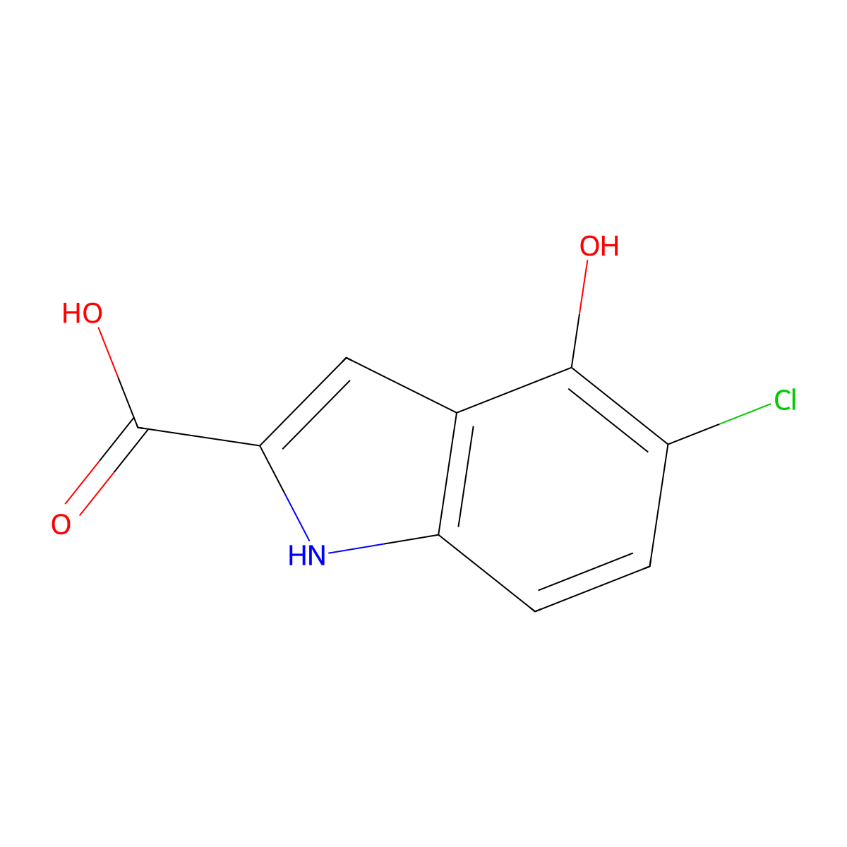 5-Chloro-4-hydroxy-1H-indole-2-carboxylic acid molecular structure, CAS 1545506-02-2