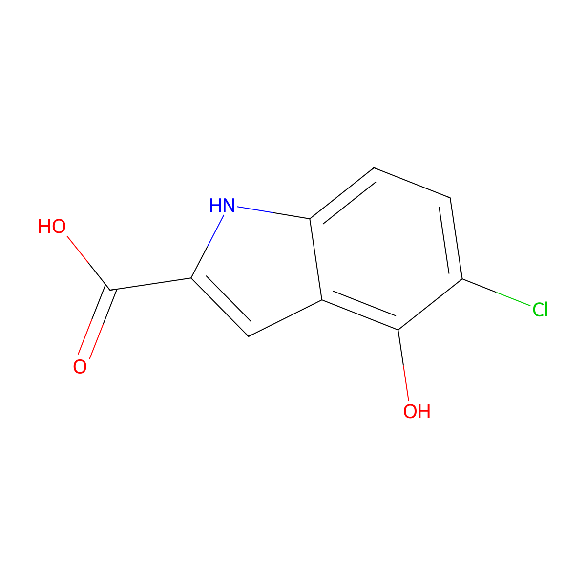 5-Chloro-4-hydroxy-1H-indole-2-carboxylic acid molecular structure, CAS 1545506-02-2