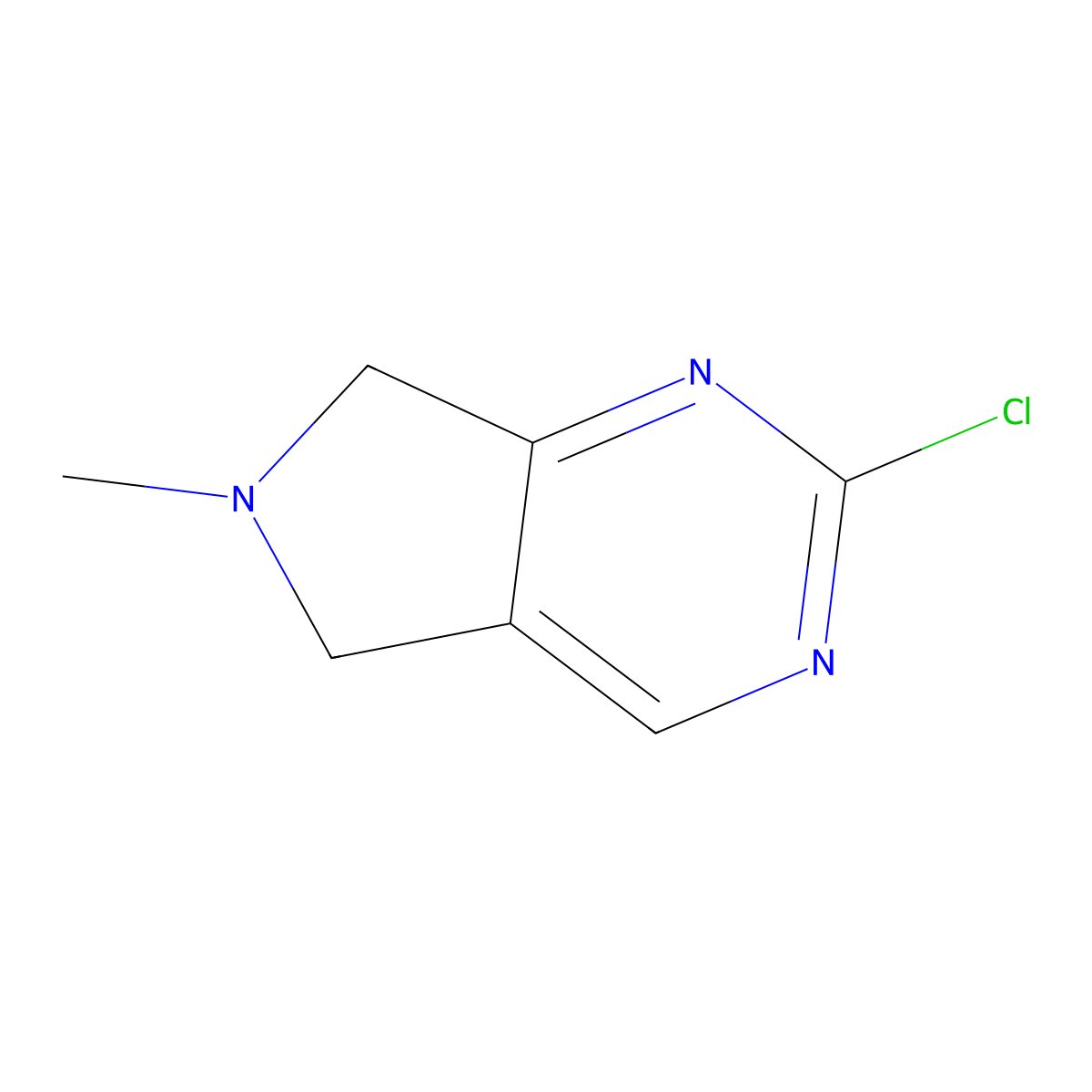 2-chloro-6-methyl-5H,6H,7H-pyrrolo[3,4-d]pyrimidine molecular structure, CAS 1545506-40-8