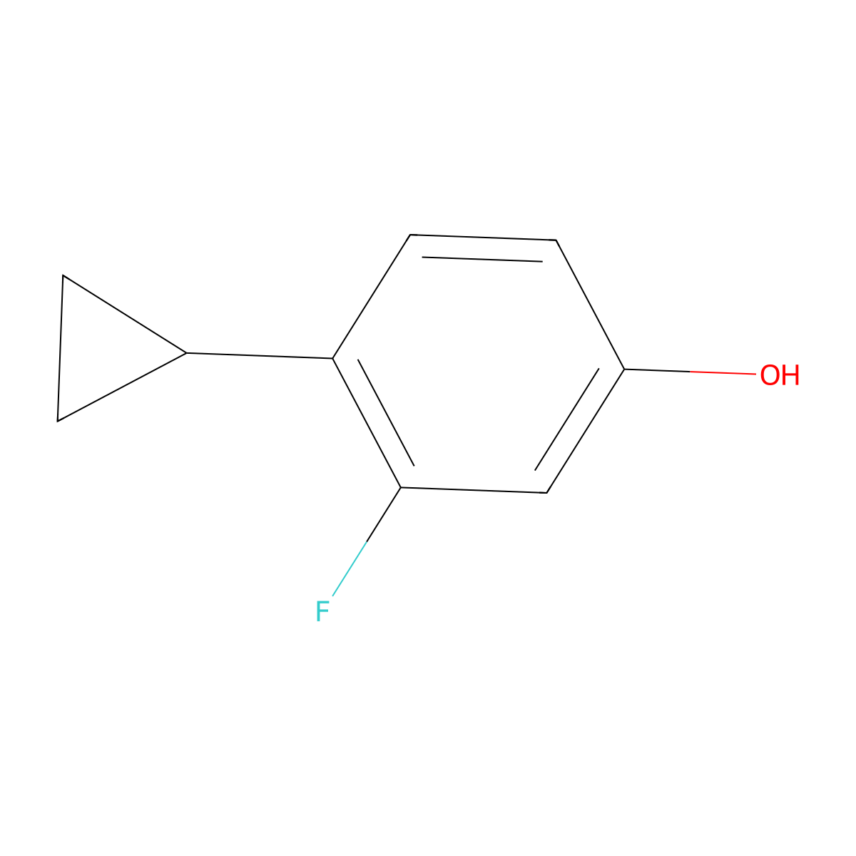 4-Cyclopropyl-3-fluorophenol molecular structure, CAS 1545520-03-3