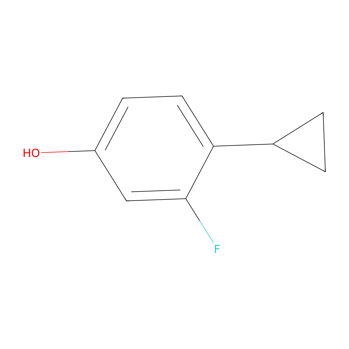 4-Cyclopropyl-3-fluorophenol molecular structure, CAS 1545520-03-3
