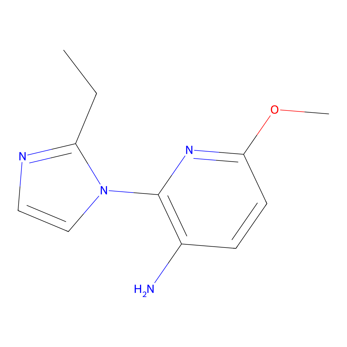 2-(2-Ethyl-imidazol-1-YL)-6-methoxy-pyridin-3-ylamine molecular structure, CAS 1545522-14-2