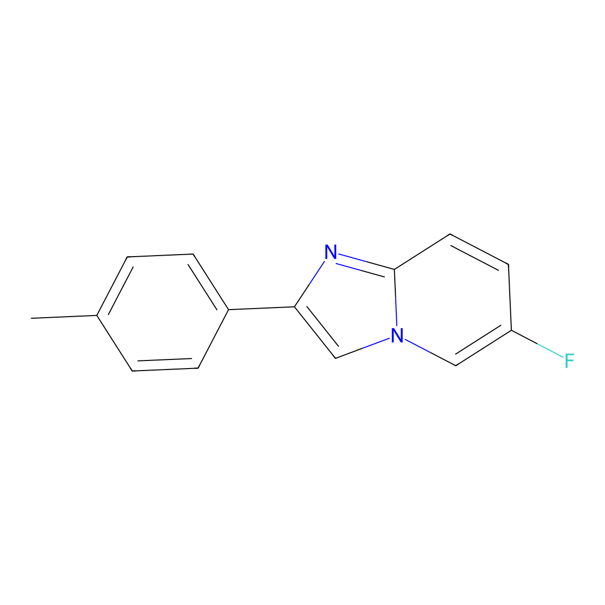 6-Fluoro-2-(p-tolyl)imidazo[1,2-a]pyridine molecular structure, CAS 1545534-63-1