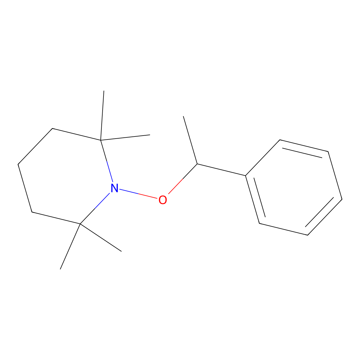 2,2,6,6-Tetramethyl-1-(1-phenylethoxy)piperidine molecular structure, CAS 154554-67-3
